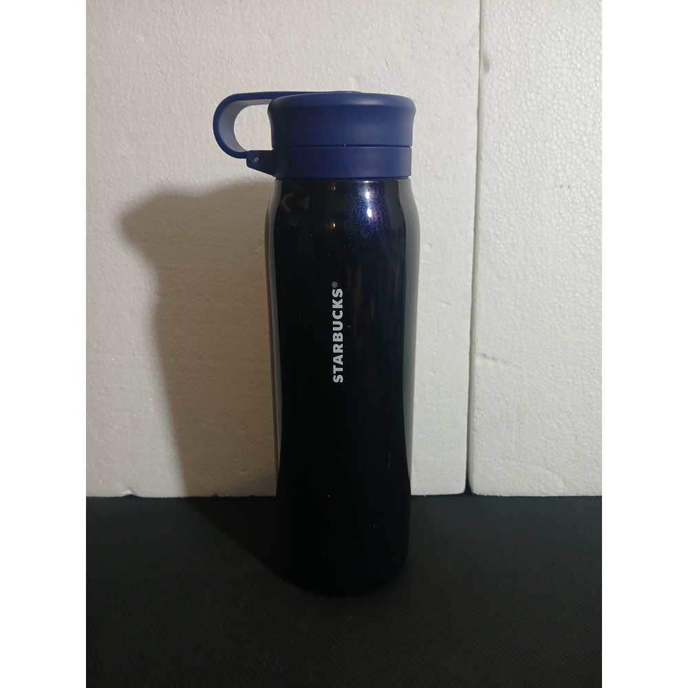 Midnight Purple Starbucks Reusable Bottle Black with Flip Top Lid